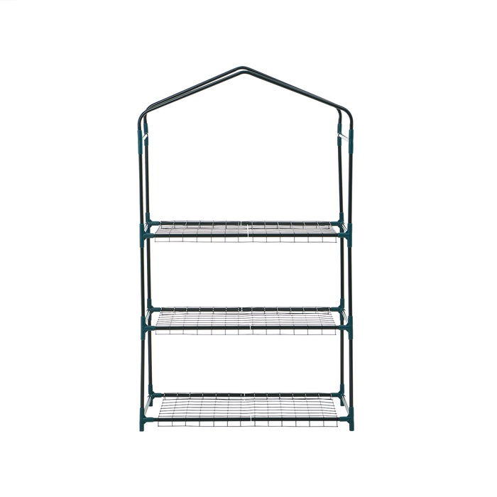 Стеллаж для рассады, 3 полки, 110 × 40 × 65 см, металлический каркас d = 12 мм, без чехла
