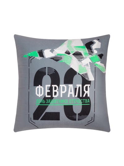 Наволочка декоративная Этель "Самолет" 40х40 см, велюр, 100% п/э