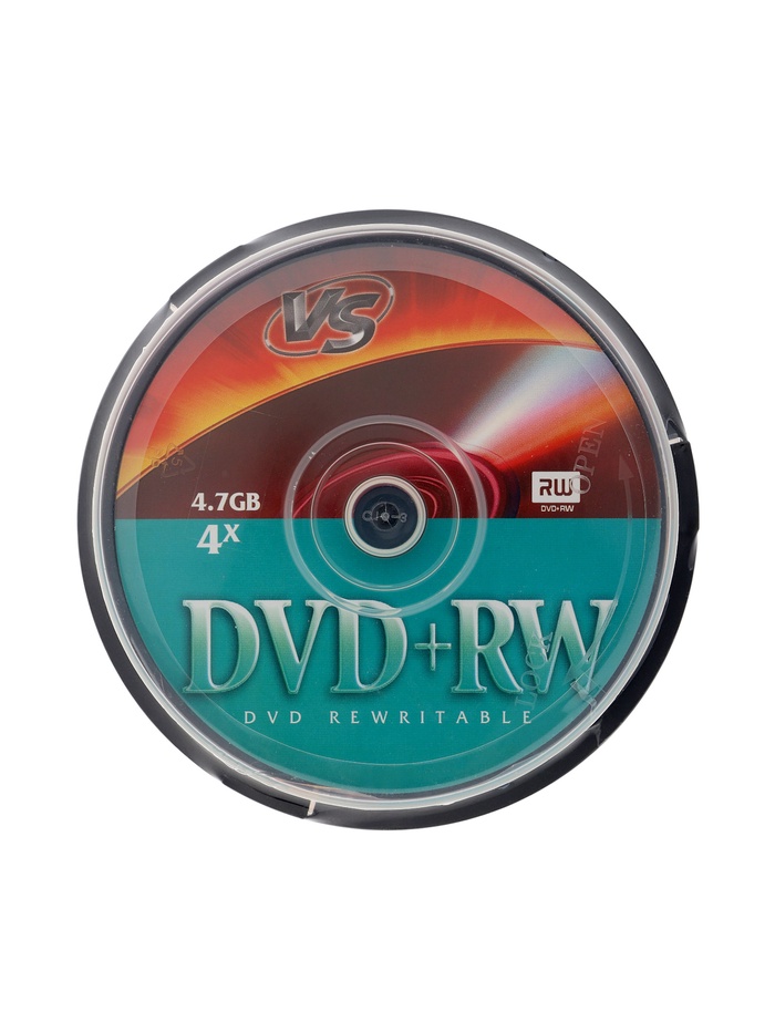 Диск DVD RW VS, 4x, 4.7 Гб, блистер, 10 шт. - Фото 1