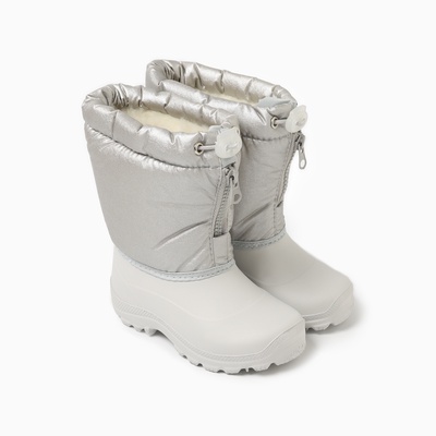 Сапоги детские из ЭВА с комбинированным верхом, жемчужные, размер 35