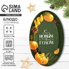 Блюдо новогоднее «С Новым годом», 24.5×15×2 см - Фото 1