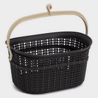 УЦЕНКА Набор для ванной комнаты 6 предметов: корзина 4 шт., ведро для мусора, ёрш, цвет коричневый - Фото 3