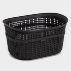 УЦЕНКА Набор для ванной комнаты 6 предметов: корзина 4 шт., ведро для мусора, ёрш, цвет коричневый - Фото 4