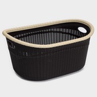 УЦЕНКА Набор для ванной комнаты 6 предметов: корзина 4 шт., ведро для мусора, ёрш, цвет коричневый - Фото 5