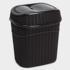 УЦЕНКА Набор для ванной комнаты 6 предметов: корзина 4 шт., ведро для мусора, ёрш, цвет коричневый - Фото 6