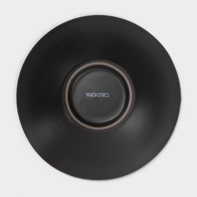Салатник Magistro Black style, d=17.8 см, фарфор, чёрный