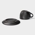 Кофейная пара Magistro Black style, 2 предмета: чашка 100 мл, блюдце d=12 см, фарфор, чёрная - Фото 4