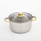 УЦЕНКА Кастрюля из нержавеющей стали Доляна «Роскошь», 3 л, d=20 см, с крышкой, капсульное дно - Фото 1