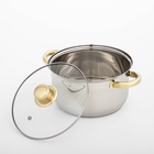 УЦЕНКА Кастрюля из нержавеющей стали Доляна «Роскошь», 3 л, d=20 см, с крышкой, капсульное дно - Фото 3