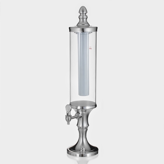 УЦЕНКА Башня пивная «Петронас», 3 л, колба с подсветкой, 2 батарейки, металлик - Фото 1