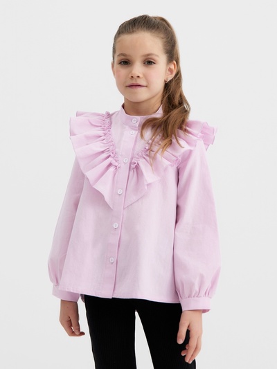 Блузка для девочки MINAKU: Cotton collection, сиреневая, рост 128 см
