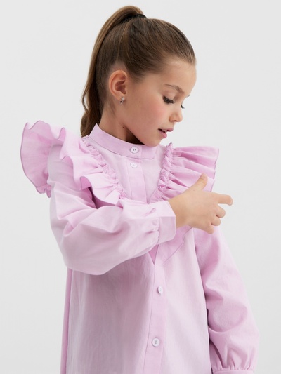 Блузка для девочки MINAKU: Cotton collection, сиреневая, рост 128 см