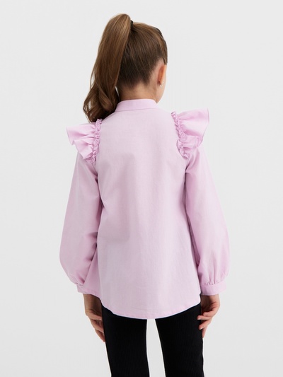Блузка для девочки MINAKU: Cotton collection, сиреневая, рост 128 см