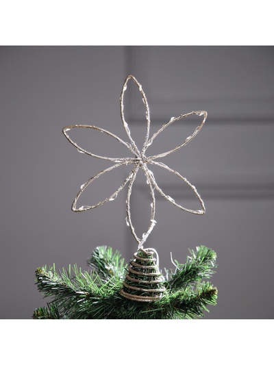 Светодиодная фигура «Цветок», 26×26×4 см, 30 LED, от батареек ААх3, фиксинг, свечение тёплое белое