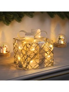 Светодиодная фигура «Подарок» 17×15×15 см, 20 LED, батарейки AAх2 (не в комплекте), свечение теплое белое - фото 61592291