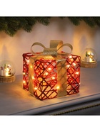 Светодиодная фигура «Подарок красный» 17х15х15 см, 20 LED, батарейки AAх2 (не в комплекте), свечение теплое белое - фото 809338517