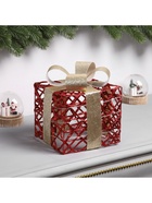 Светодиодная фигура «Подарок красный» 17х15х15 см, 20 LED, батарейки AAх2 (не в комплекте), свечение теплое белое - фото 809338518