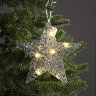 Подвеска световая «Звезда серебристая», 20×20×5 см, 10 LED, от батареек AG13×3, свечение тёплое белое - Фото 1