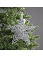 Подвеска световая «Звезда серебристая», 20×20х5 см, 10 LED, от батареек AG13×3, свечение тёплое белое - фото 6622157