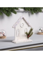 Фигура деревянная «Домик белый», 16×22×6 см, 3 LED, батарейки AAx2 (не в комплекте), свечение теплое белое - фото 119641059
