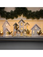 Фигура деревянная «Домик белый», 16×22×6 см, 3 LED, батарейки AAx2 (не в комплекте), свечение теплое белое - фото 119641061