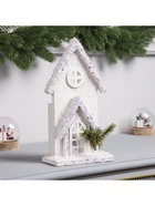 Фигура деревянная «Изба белая», 27×17×6 см, 3 LED, батарейки AAx2 (не в комплекте), свечение теплое белое - Фото 5