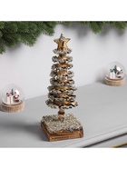 Фигура деревянная «Ёлочка», 30×10×10 см, 35 LED, батарейки AAx2 (не в комплекте), свечение теплое белое - фото 119641069