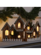 Фигура дерев. "Изба" 46х26х13 см, 10 LED ААx2 (не в компл.), Т/БЕЛЫЙ - фото 14989786