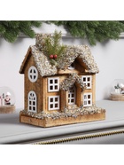 Фигура деревянная «Изба», 26×23×12 см, 5 LED, батарейки AAx2 (не в комплекте), свечение теплое белое - фото 119641077