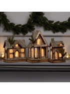 Фигура деревянная «Изба», 21×12×23 см, 5 LED, батарейки AAx2 (не в комплекте), свечение теплое белое - фото 119641082