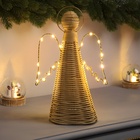 Светодиодная фигура «Ангел плетёный», 32×16×9 см, 20 LED, от батареек ААх2, свечение тёплое белое - Фото 1