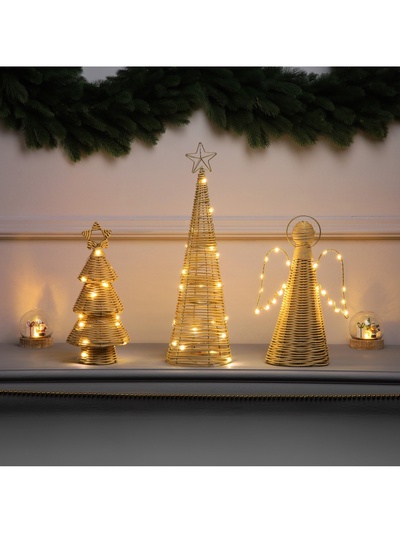 Фигура световая «Ангел плетёный», 32×16×9 см, 20 LED, батарейки ААх2 (не в комплекте), свечение теплое белое