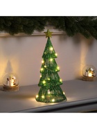 Светодиодная фигура «Ёлочка зелёная» 31х13х13 см, 20 LED, батарейки ААx2 (не в комплекте), свечение теплое белое - фото 809303029