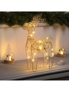 Светодиодная фигура «Олень бежевый» 35х19х8 см, 20 LED, батарейки ААx2 (не в комплекте), свечение теплое белое - фото 809303032