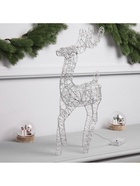 Светодиодная фигура «Олень бежевый» 45х22х6 см, 20 LED, батарейки ААx2 (не в комплекте), свечение теплое белое - фото 809303036