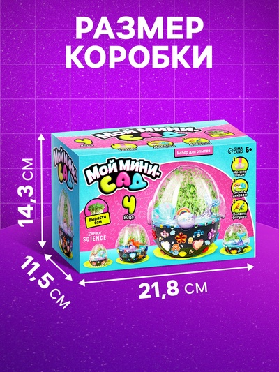 Набор для опытов «Мой мини-сад», выращивание травки, своими руками