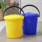 УЦЕНКА Ведро БЕЗ КРЫШКИ и со сливом, 10 л, d=32 см, h=26 см, МИКС - Фото 5