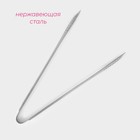 Щипцы кухонные с перфорацией Доляна «Чезена», h=28 см, нержавеющая сталь, 201 марка стали, серебристые - Фото 2