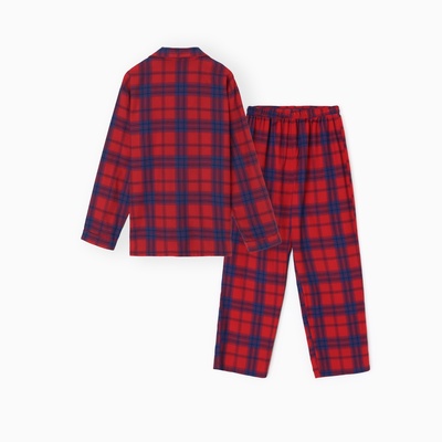 Пижама мужская из фланели (рубашка, брюки) KAFTAN, размер 50