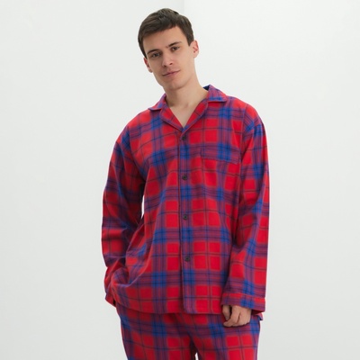 Пижама мужская из фланели (рубашка, брюки) KAFTAN, размер 52