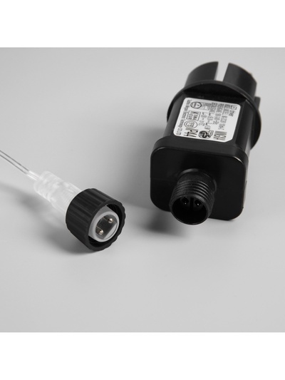 Гирлянда «Нить» 200 м роса, IP44, серебристая нить, 2000 LED, свечение белое, 36 В