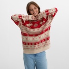 Свитер вязаный новогодний KAFTAN Scandinavia, размер 46, красный - Фото 9