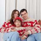 Джемпер вязаный новогодний детский KAFTAN Scandinavia размер 34 (122-128 см), цвет красный - Фото 2
