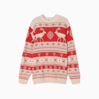 Джемпер вязаный новогодний детский KAFTAN Scandinavia размер 34 (122-128 см), цвет красный - Фото 5