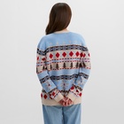 Джемпер вязаный новогодний KAFTAN Scandinavia размер 42, голубой - Фото 12