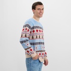 Джемпер вязаный новогодний KAFTAN Scandinavia размер 46, цвет голубой - Фото 6