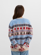 Свитер вязаный новогодний KAFTAN Scandinavia, голубой, размер 48 - Фото 6