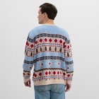 Джемпер вязаный новогодний KAFTAN Scandinavia размер 48, цвет голубой - Фото 7