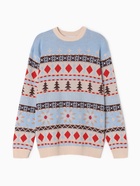 Свитер вязаный новогодний KAFTAN Scandinavia, голубой, размер 48 - Фото 8
