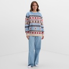 Свитер вязаный новогодний KAFTAN Scandinavia, голубой, размер 50 - Фото 9